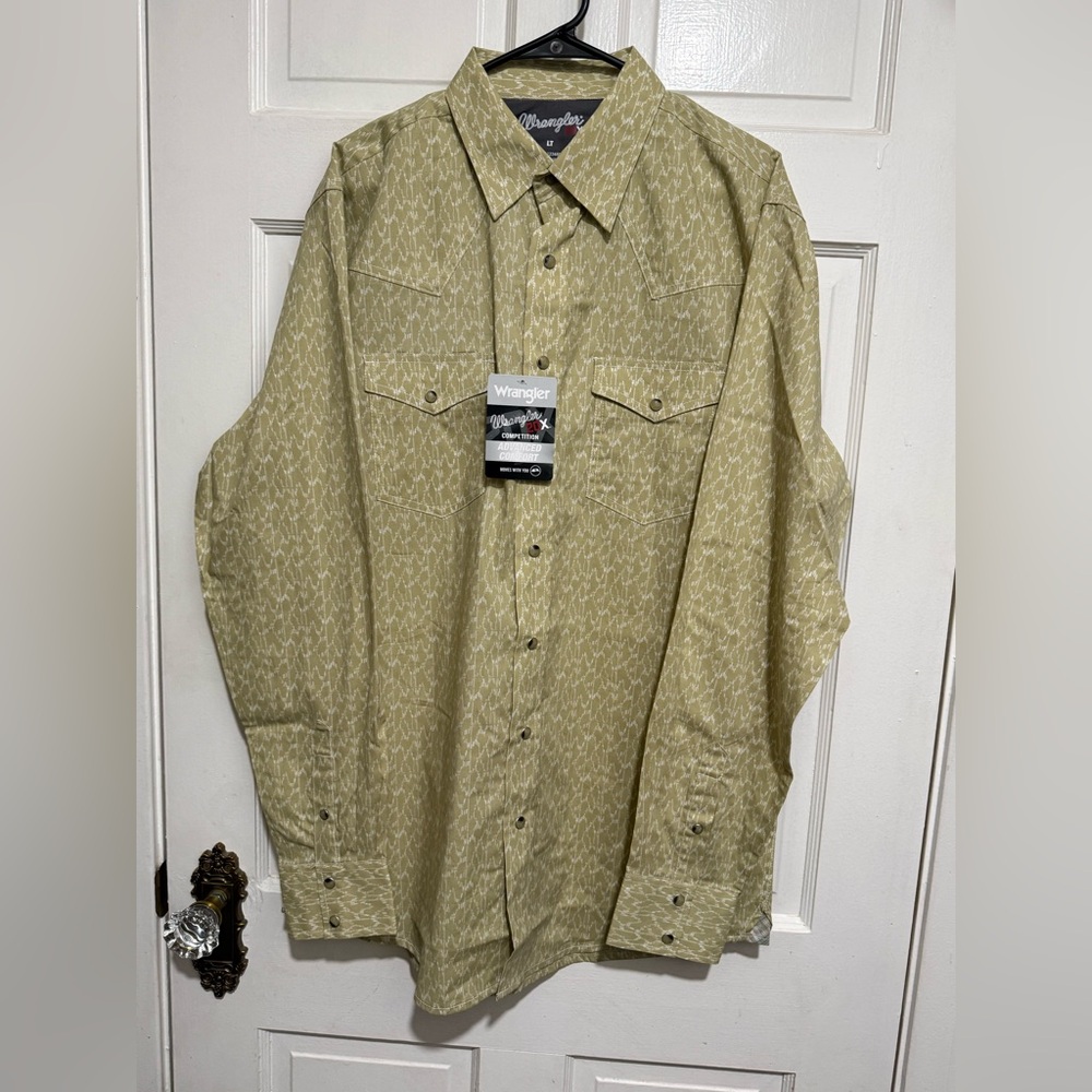 New Mens Wrangler Snap LT Competition Advanced Comfort 20X Long Sleeve